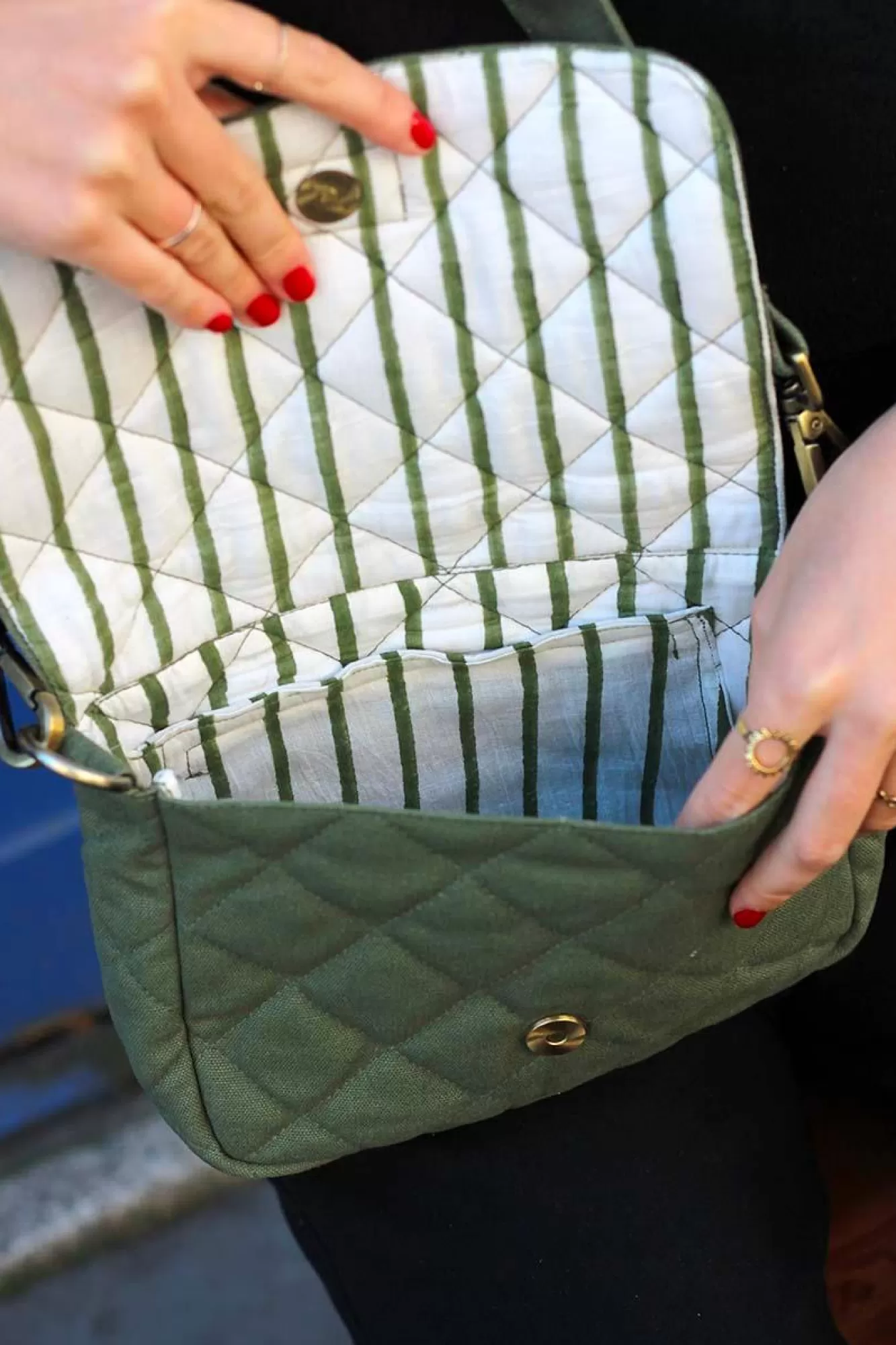 Sac À Main Matelasse Margault Olive<Hindbag Clearance