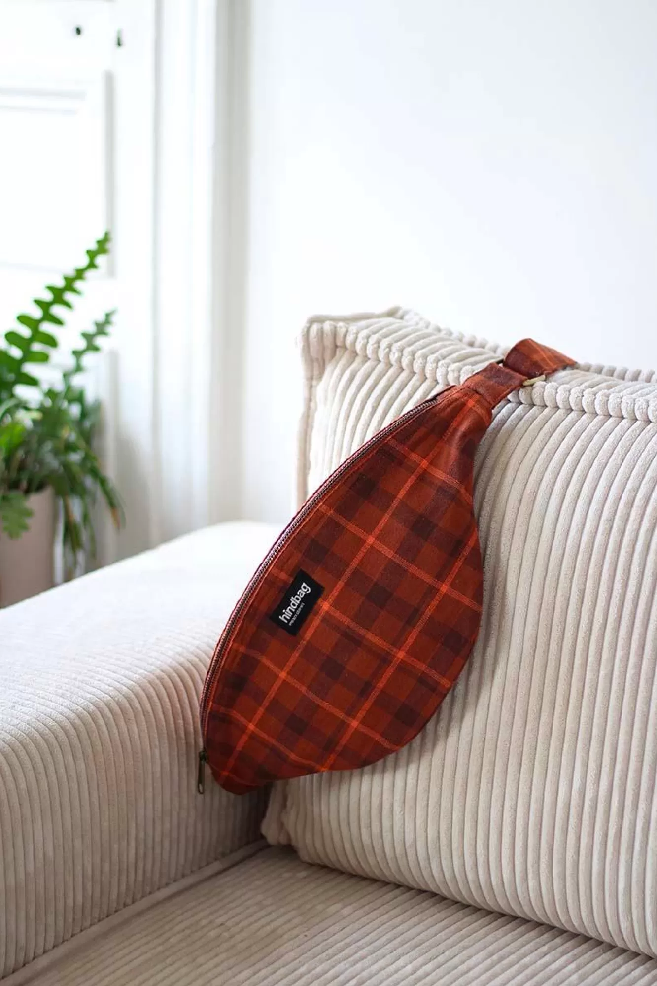Sac Banane L Sasha Tartan Camel Toffee<Hindbag Hot