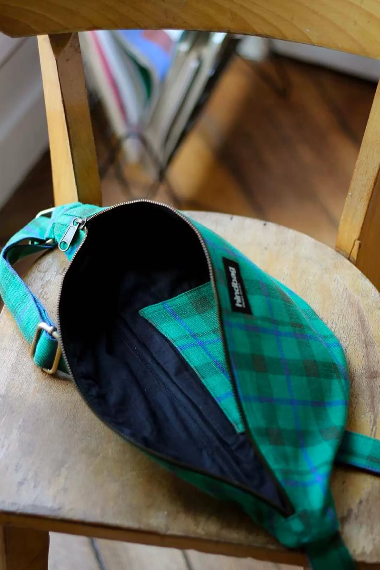 Sac Banane L Sasha Tartan Vert Garden<Hindbag Online