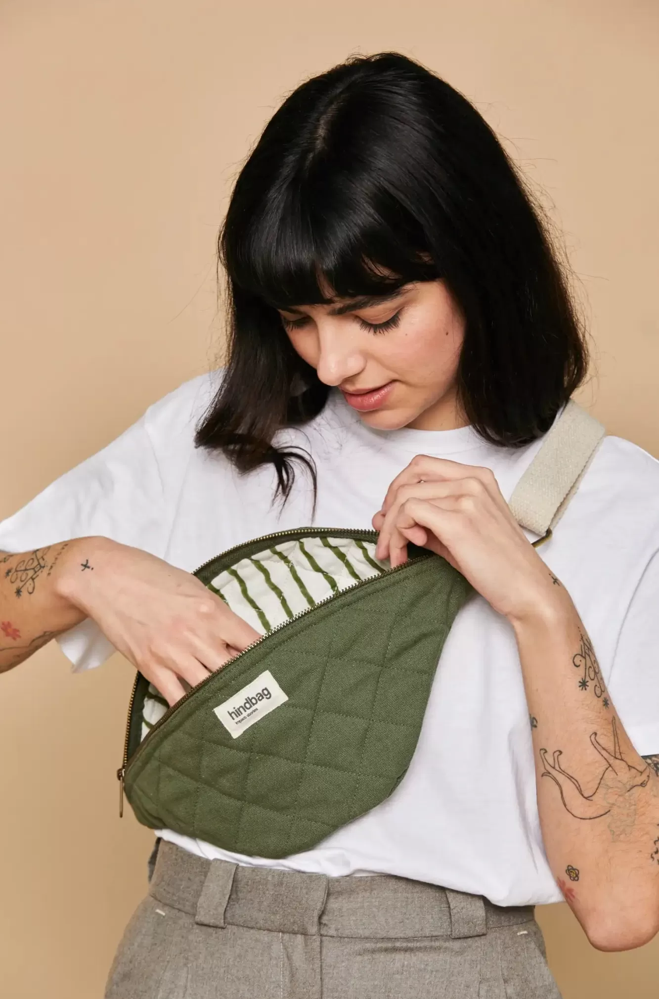 Sac Banane Matelasse Olivia Olive<Hindbag Cheap