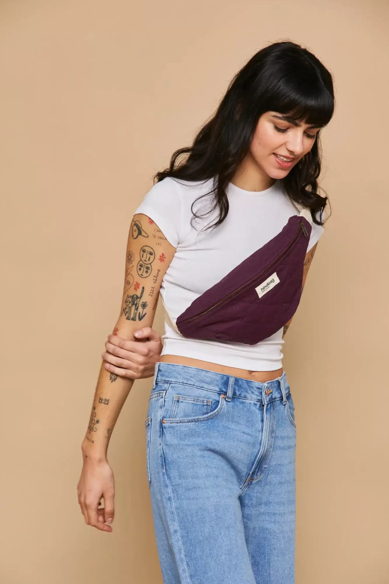 Sac Banane Matelasse Olivia Prune<Hindbag Best Sale