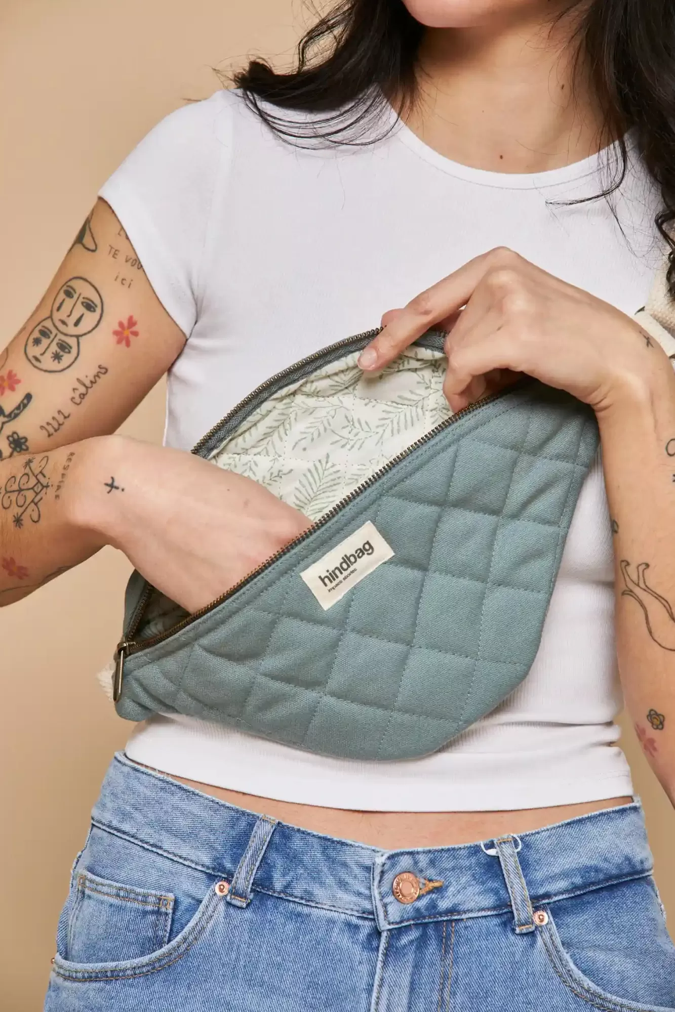 Sac Banane Matelasse Olivia Sauge<Hindbag Sale