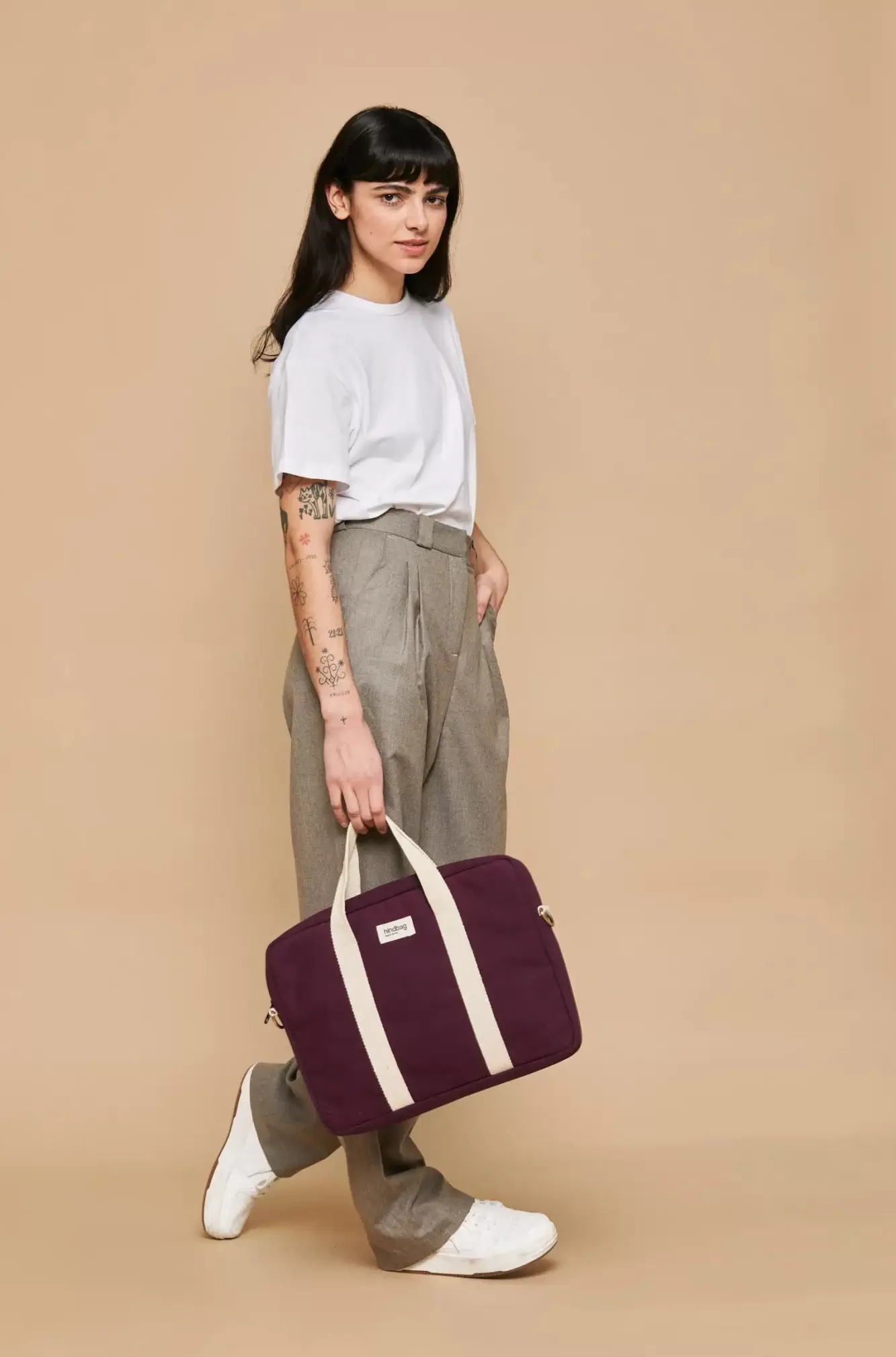 Sac Ordinateur Pierre Prune<Hindbag Fashion