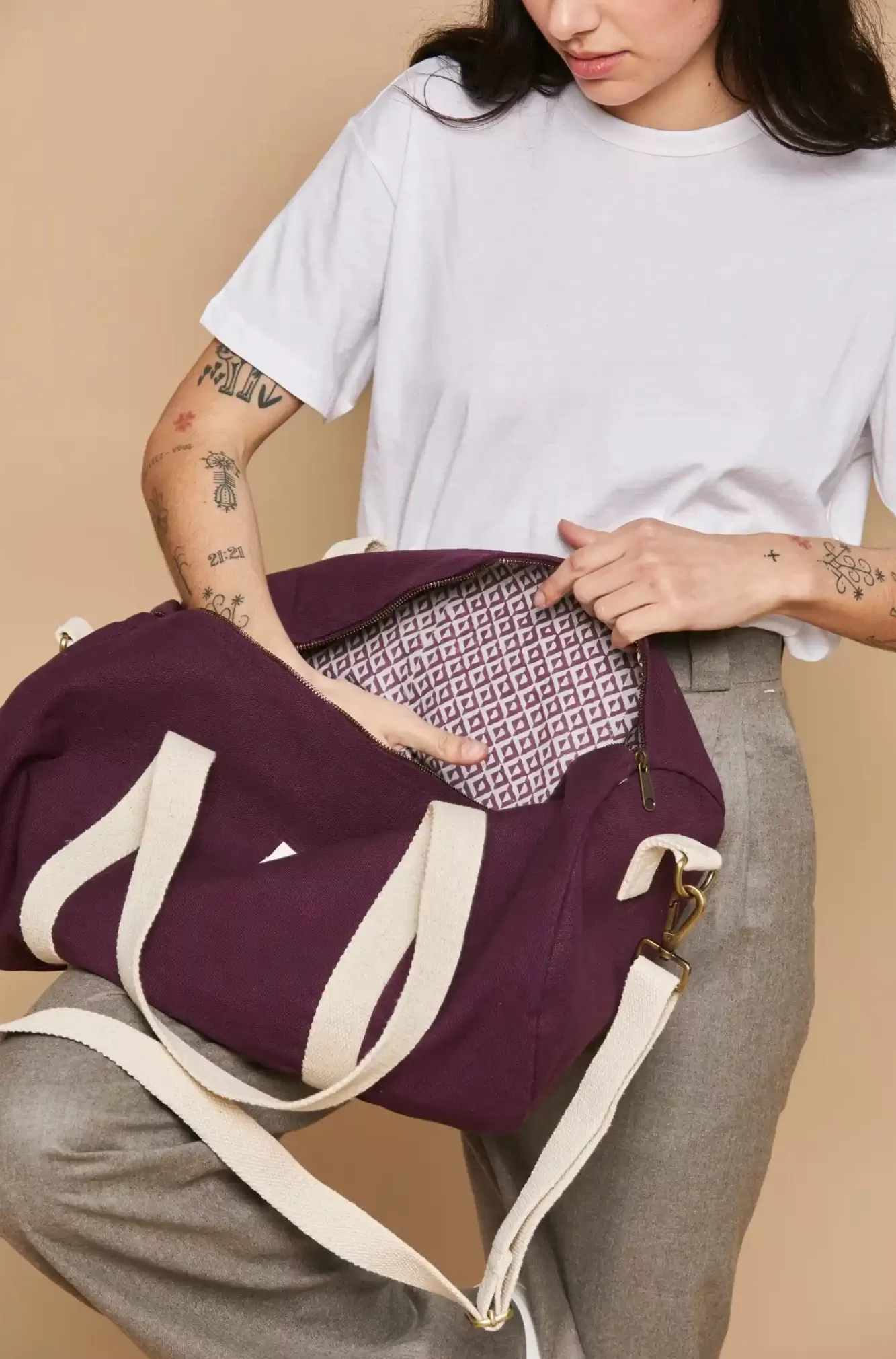 Sac Polochon Simon Prune<Hindbag Store
