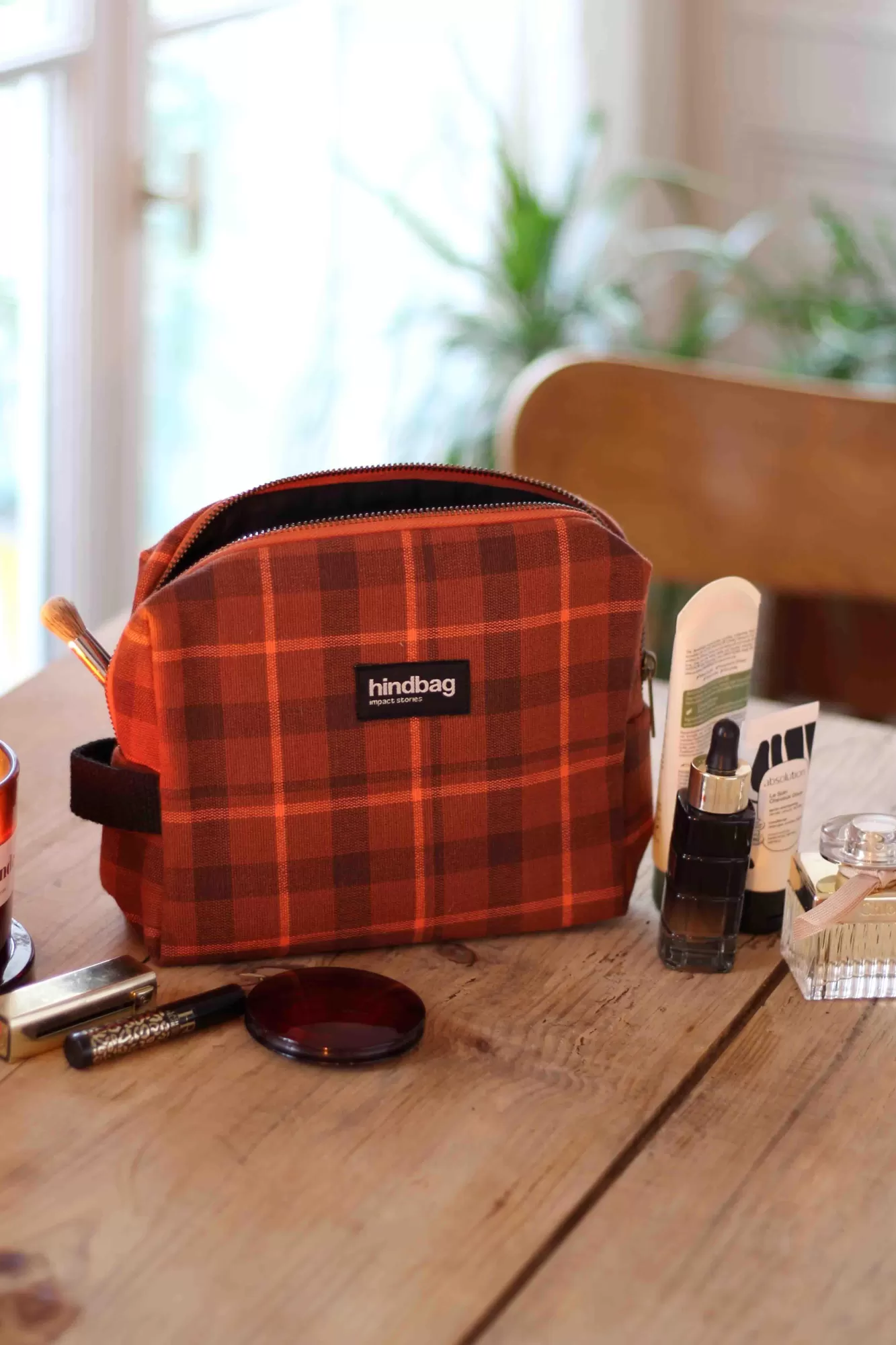 Trousse De Toilette Leon Tartan Camel Toffee<Hindbag Shop